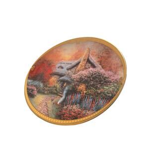 ​Thomas Kinkade Ashley's Cottage Bradford Exchange Oval Collector Plate 1995
